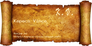 Kepecs Vince névjegykártya