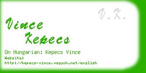 vince kepecs business card